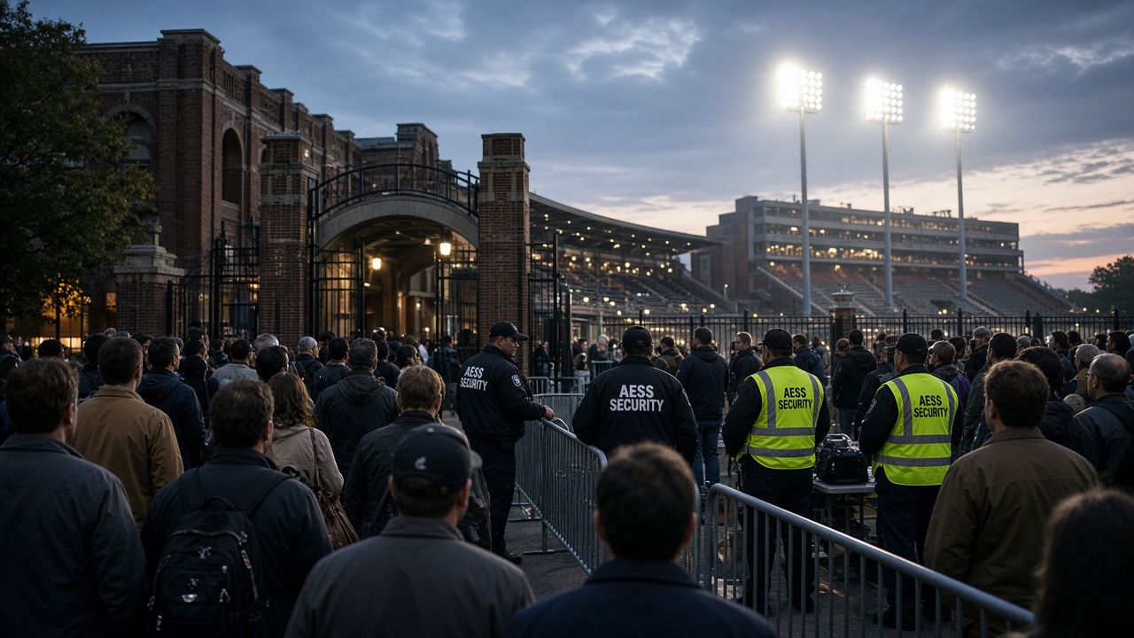 Security Guards in Madison: AESS event security staff managing a crowd at a local venue